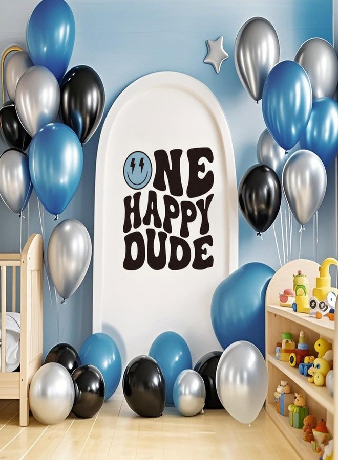 Dvehdbay One Happy Dude Birthday Decorations Blue - 1st Happy Birthday Decals for Backdrop, One Happy Dude Letter Decals Peel and Stick, First Birthday Stickers for Party Favors, Baby Shower Decor (Blue) - Image 5